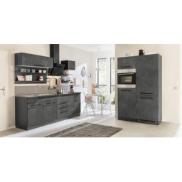 HELD MÖBEL Küchenzeile Tulsa, ohne E-Geräte, Breite 350 cm, schwarze Metallgriffe, MDF Fronten