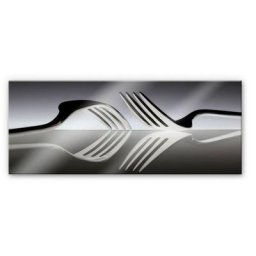 Wall-Art Küchenrückwand Silber Besteck Panorama, (1-tlg)