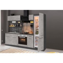 HELD MÖBEL Küchenzeile Tulsa, ohne E-Geräte, Breite 270 cm, schwarze Metallgriffe, MDF Fronten