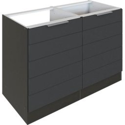HELD MÖBEL Spülenschrank Luhe 120 cm breit, hochwertige MDF-Fronten mit waagerechter Lisene