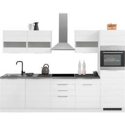 HELD MÖBEL Küche Luhe, 300 cm breit, wahlweise mit oder ohne E-Geräten, gefräste MDF-Fronten