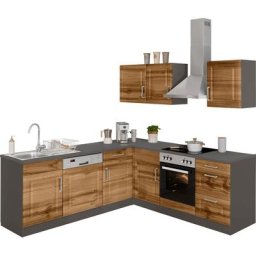 HELD MÖBEL Winkelküche Stockholm, Stellbreite 220/220 cm, mit hochwertigen MDF Fronten im Landhaus-Stil