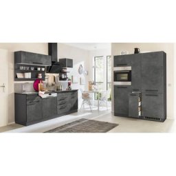 HELD MÖBEL Küchenzeile Tulsa, ohne E-Geräte, Breite 360 cm, schwarze Metallgriffe, MDF Fronten