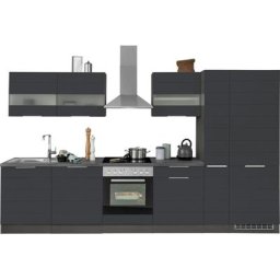HELD MÖBEL Küche Luhe, 330 cm breit, wahlweise mit oder ohne E-Geräten, gefräste MDF-Fronten