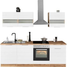 HELD MÖBEL Küche Luhe, 240 cm breit, wahlweise mit oder ohne E-Geräten, gefräste MDF-Fronten
