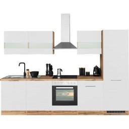 HELD MÖBEL Küche Luhe, 300 cm breit, wahlweise mit oder ohne E-Geräten, gefräste MDF-Fronten