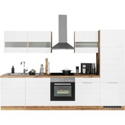 HELD MÖBEL Küche Luhe, 300 cm breit, wahlweise mit oder ohne E-Geräten, gefräste MDF-Fronten