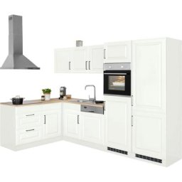 HELD MÖBEL Winkelküche Stockholm, Stellbreite 290/170 cm, mit hochwertigen MDF Fronten im Landhaus-Stil