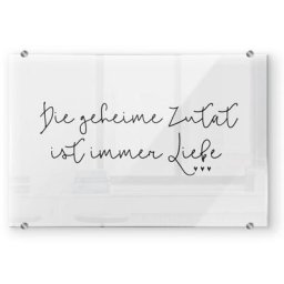 Wall-Art Küchenrückwand Spruch Geheime Zutat ist Liebe, (1-tlg)