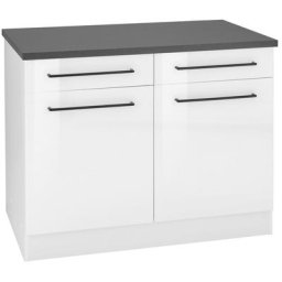 HELD MÖBEL Unterschrank Tulsa 100 cm breit, 2 Schubkästen, 2 Türen, schwarzer Metallgriff, MDF Front