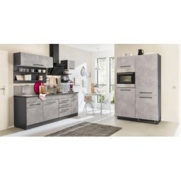 HELD MÖBEL Küchenzeile Tulsa, ohne E-Geräte, Breite 330 cm, schwarze Metallgriffe, MDF Fronten