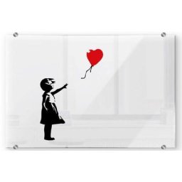 Wall-Art Küchenrückwand Banksy Kunst Roter Luftballon, (1-tlg)