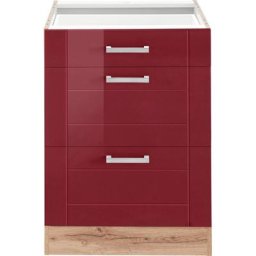 HELD MÖBEL Auszugsunterschrank Tinnum 60 cm breit, MDF-Fronten, Metallgriff, 1 Schubkasten, 2 Auszüge