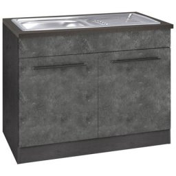 HELD MÖBEL Spülenschrank Tulsa 100 cm breit, 2 Türen, Metallgriff, MDF Front, inkl. Einbauspüle