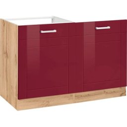 HELD MÖBEL Spülenschrank Tinnum 120 cm breit, MDF-Fronten, Metallgriffe, inklusive Einbauspüle