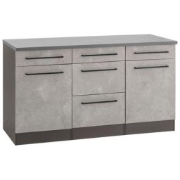 HELD MÖBEL Unterschrank Tulsa 150 cm breit, 2 Türen, 3 Schubkästen, 2 große Auszüge für Stauraum