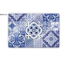 Wall-Art Herd-Abdeckplatte Spritzschutz Küche Vintage Blau, Glas, (1 tlg)