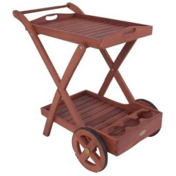 Garden Pleasure Servierwagen Toledo, Eukalyptusholz, 88x54 cm, rollbar
