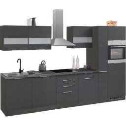 HELD MÖBEL Küche Luhe, 330 cm breit, wahlweise mit oder ohne E-Geräten, gefräste MDF-Fronten