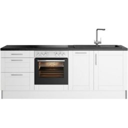 OPTIFIT Küche Ahus, 225 cm breit, ohne E-Geräte, Soft Close Funktion, MDF Fronten