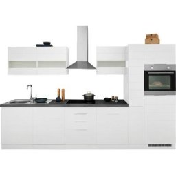 HELD MÖBEL Küche Luhe, 330 cm breit, wahlweise mit oder ohne E-Geräten, gefräste MDF-Fronten