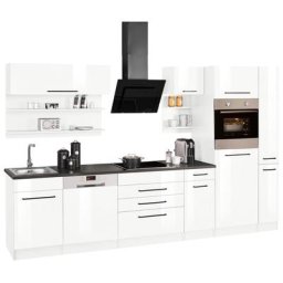 HELD MÖBEL Küchenzeile Tulsa, ohne E-Geräte, Breite 320 cm, schwarze Metallgriffe, MDF Fronten
