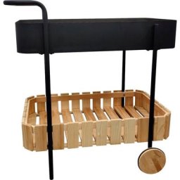COUCH Servierwagen Roll-Bar, Gestell aus Metall, Einlegeböden aus Massivholz