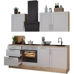 OPTIFIT Küche Ahus, 225 cm breit, ohne E-Geräte, MDF Fronten, Soft Close Funktion