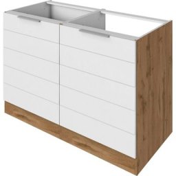 HELD MÖBEL Spülenschrank Luhe 120 cm breit, hochwertige MDF-Fronten mit waagerechter Lisene