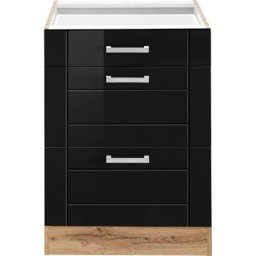 HELD MÖBEL Auszugsunterschrank Tinnum 60 cm breit, MDF-Fronten, Metallgriff, 1 Schubkasten, 2 Auszüge