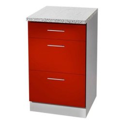 wiho Küchen Unterschrank Kiel 50 cm breit, Tiefe 60 cm, mit 2 großen Auszügen und 1 Schublade