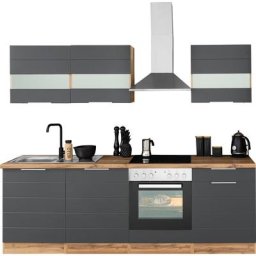 HELD MÖBEL Küche Luhe, 240 cm breit, wahlweise mit oder ohne E-Geräten, gefräste MDF-Fronten