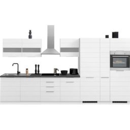 HELD MÖBEL Küche Luhe, 390 cm breit, wahlweise mit oder ohne E-Geräten, gefräste MDF-Fronten