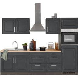 HELD MÖBEL Küchenzeile Stockholm, Breite 270 cm, mit hochwertigen MDF Fronten im Landhaus-Stil
