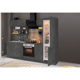 HELD MÖBEL Küchenzeile Tulsa, ohne E-Geräte, Breite 270 cm, schwarze Metallgriffe, MDF Fronten