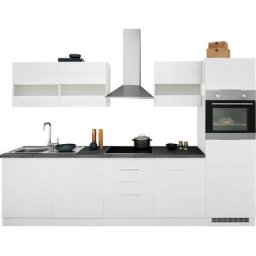 HELD MÖBEL Küche Luhe, 300 cm breit, wahlweise mit oder ohne E-Geräten, gefräste MDF-Fronten