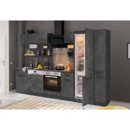 HELD MÖBEL Küchenzeile Tulsa, ohne E-Geräte, Breite 300 cm, schwarze Metallgriffe, MDF Fronten