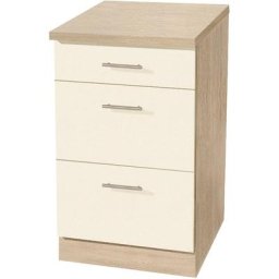 wiho Küchen Unterschrank Kiel 50 cm breit, Tiefe 50 cm, mit 2 großen Auszügen und 1 Schublade