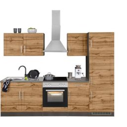 HELD MÖBEL Küchenzeile Stockholm, Breite 270 cm, mit hochwertigen MDF Fronten im Landhaus-Stil