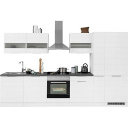 HELD MÖBEL Küche Luhe, 330 cm breit, wahlweise mit oder ohne E-Geräten, gefräste MDF-Fronten