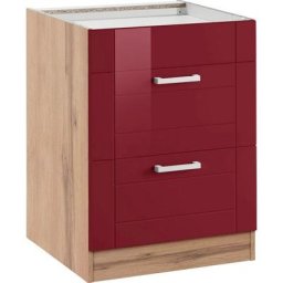 HELD MÖBEL Kochfeldumbauschrank Tinnum 60 cm breit, 2 Auszüge, Metallgriffe, MDF Fronten