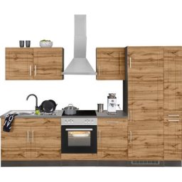 HELD MÖBEL Küchenzeile Stockholm, Breite 300 cm, mit hochwertigen MDF Fronten im Landhaus-Stil