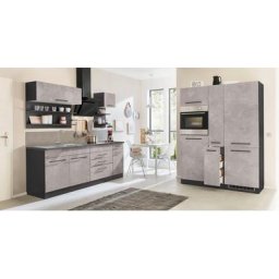 HELD MÖBEL Küchenzeile Tulsa, ohne E-Geräte, Breite 360 cm, schwarze Metallgriffe, MDF Fronten