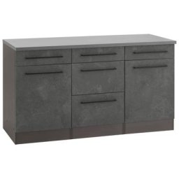 HELD MÖBEL Unterschrank Tulsa 150 cm breit, 2 Türen, 3 Schubkästen, 2 große Auszüge für Stauraum