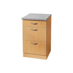 wiho Küchen Unterschrank Kiel 50 cm breit, Tiefe 50 cm, mit 2 großen Auszügen und 1 Schublade