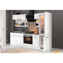 HELD MÖBEL Küchenzeile Tulsa, ohne E-Geräte, Breite 270 cm, schwarze Metallgriffe, MDF Fronten