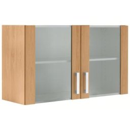 OPTIFIT Hängeschrank Odense 100 cm breit, mit 2 Türen mit Grauglaseinsatz