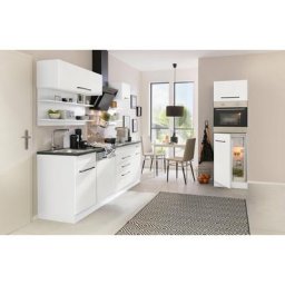 HELD MÖBEL Küchenzeile Tulsa, ohne E-Geräte, Breite 290 cm, schwarze Metallgriffe, MDF Fronten