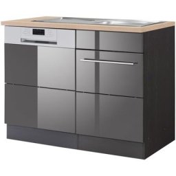 HELD MÖBEL Spülenschrank Wien Breite 110 cm, inkl. Möbelfront für teilintegrierbaren Geschirrspüler