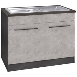 HELD MÖBEL Spülenschrank Tulsa 100 cm breit, 2 Türen, Metallgriff, MDF Front, inkl. Einbauspüle